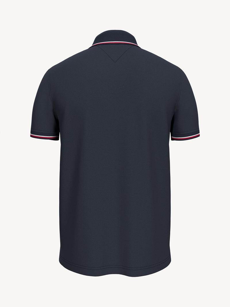 Férfi Tommy Hilfiger Regular fit tommy tipped Polos Sötétkék | HU 1088JPQ